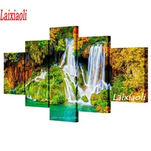 NEW DIY Diamond Painting waterfall natural landscape 5 pcs set Diamond Mosaic Full Diamond Embroidery Rhinestone fengshui Decor