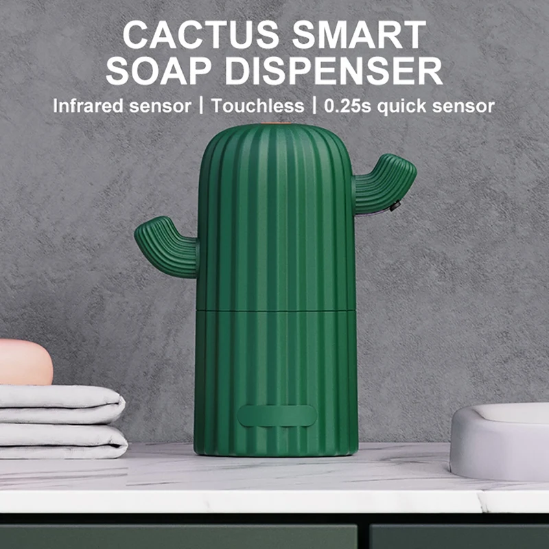 Cactus Shape Non-Contact Smart Soap Dispenser Hand Washing Automatic Sensor Container Cleaning Hygiene Green | Обустройство дома