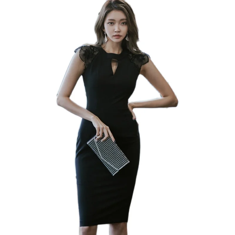 New 2021 Elegant Black Formal Dress Fashion Lace Sleeveless Slim Business Office Lady Work Dress
New 2021 Elegant Black Formal Dress Fashion Lace Sleeveless Slim Business Office Lady Work Dress