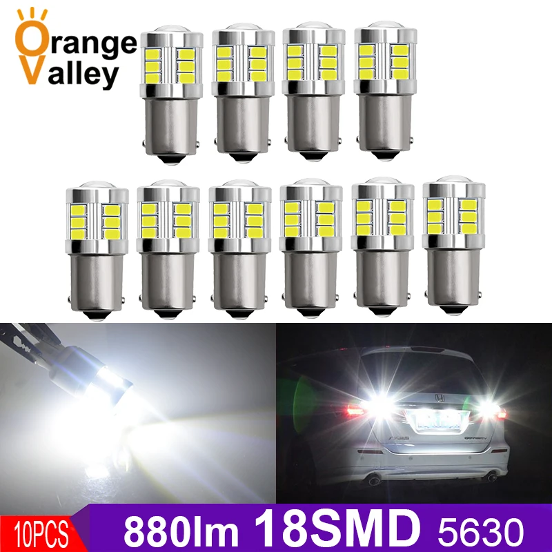 10Pcs P21W 1156 BA15S 18 SMD 5630 1157 BAY15D Brake Parking Reverse Lights Fog Lamps Turn Signal Bulb DC12V
10Pcs P21W 1156 BA15S 18 SMD 5630 1157 BAY15D Brake Parking Reverse Lights Fog Lamps Turn Signal Bulb DC12V