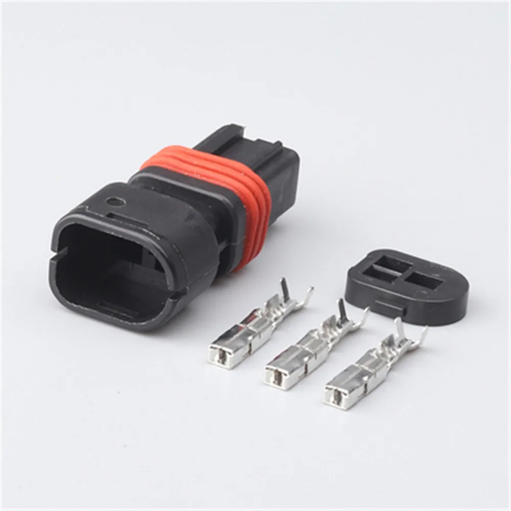 5/10sets 3pin auto electric housing plug wire harness cable connector with terminals 
5/10sets 3pin auto electric housing plug wire harness cable connector with terminals