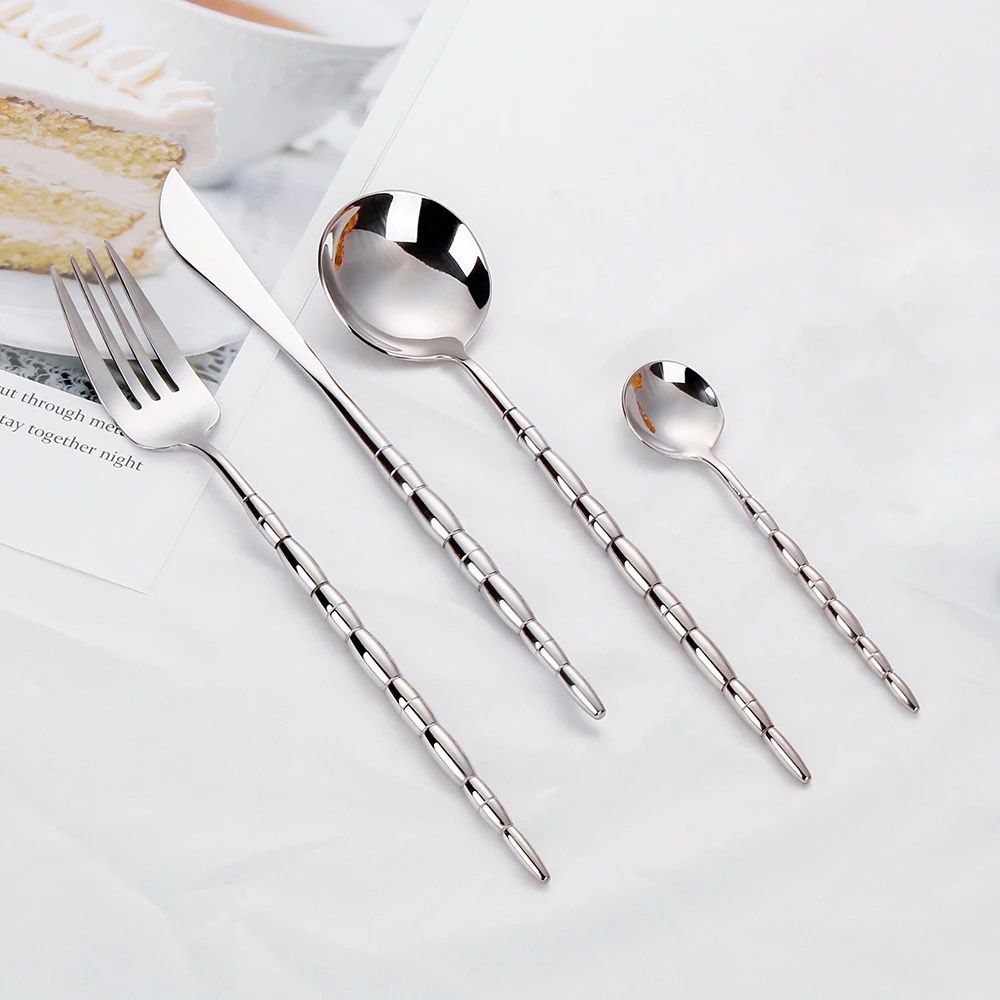4pcs Cutlery Set Golden Dinnerware Complete Stainless Steel Tableware Mirror Sliverware Set Knife Fork Spoon Kitchen Utensils 
4pcs Cutlery Set Golden Dinnerware Complete Stainless Steel Tableware Mirror Sliverware Set Knife Fork Spoon Kitchen Utensils