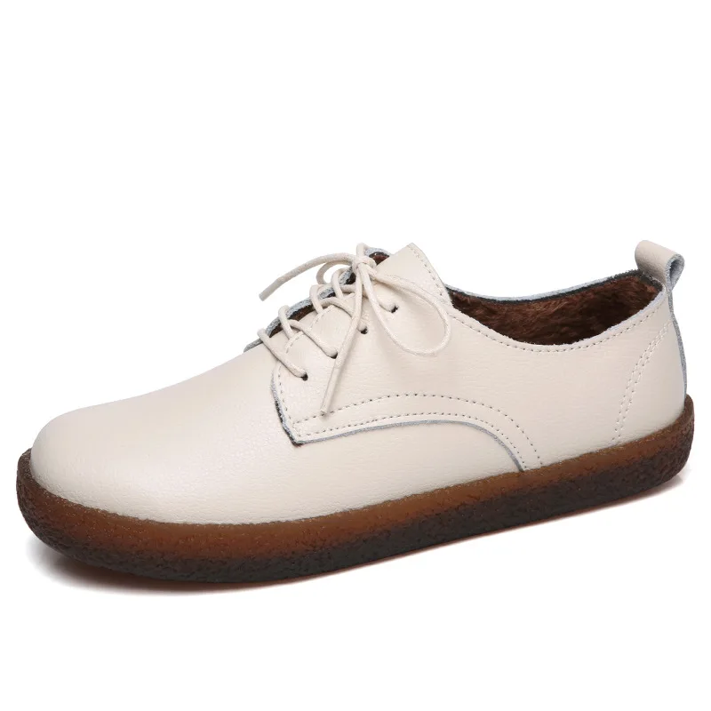 2020 New Genuine Leather Flat Round Shoes Soft bottom Light Breathable fashion women Loafers Tenis Feminino Spring Lace Up Shoes
2020 New Genuine Leather Flat Round Shoes Soft bottom Light Breathable fashion women Loafers Tenis Feminino Spring Lace Up Shoes