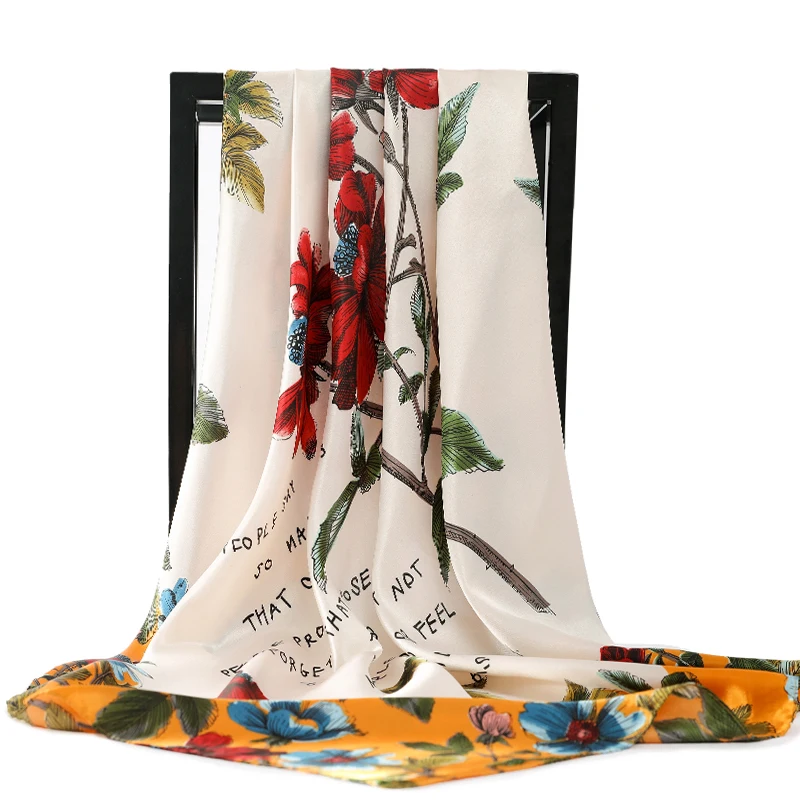 2021 Kerchief Silk Scarf Women Satin Hijab Fashion Print Handkerchief Bag Hair Scarfs Female 90*90cm Square Shawls Neck Scarves
2021 Kerchief Silk Scarf Women Satin Hijab Fashion Print Handkerchief Bag Hair Scarfs Female 90*90cm Square Shawls Neck Scarves