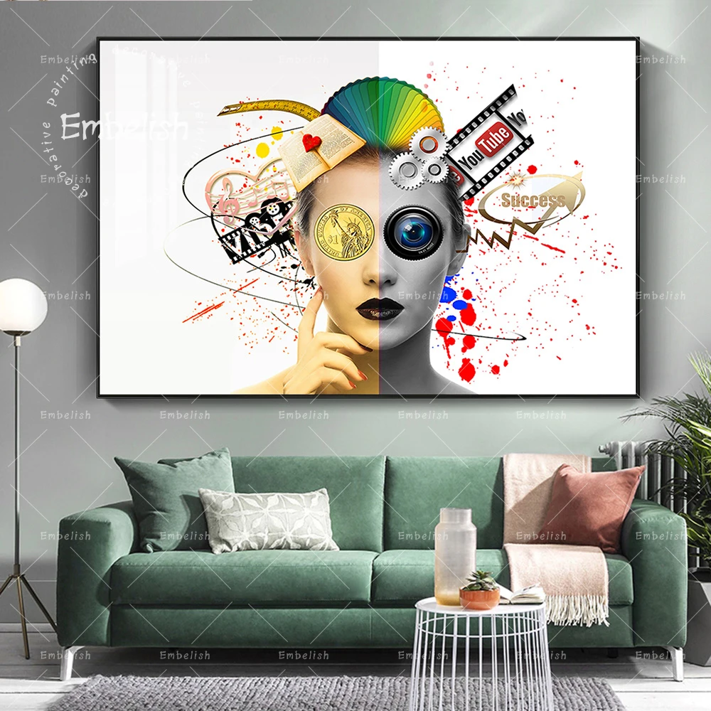 Embelish 1 Pieces Abstract Woman Portrait Wall Pictures For Living Room Modern Home Decor Poster HD Spray Canvas Office Painting
Embelish 1 Pieces Abstract Woman Portrait Wall Pictures For Living Room Modern Home Decor Poster HD Spray Canvas Office Painting