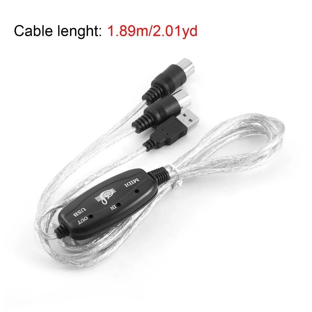 MIDI to USB IN-OUT Interface Cable Adapter for Keyboard Electronic Drum Music Create Converter PC to Music Keyboard Cord
MIDI to USB IN-OUT Interface Cable Adapter for Keyboard Electronic Drum Music Create Converter PC to Music Keyboard Cord