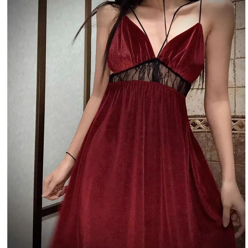 Fun Vintage Nightgowns Sexy Backless Beauty Suspender Chest Pad Sleeping Dress Home Clothes Women Winter Nightwear Dropship TT11
Fun Vintage Nightgowns Sexy Backless Beauty Suspender Chest Pad Sleeping Dress Home Clothes Women Winter Nightwear Dropship TT11