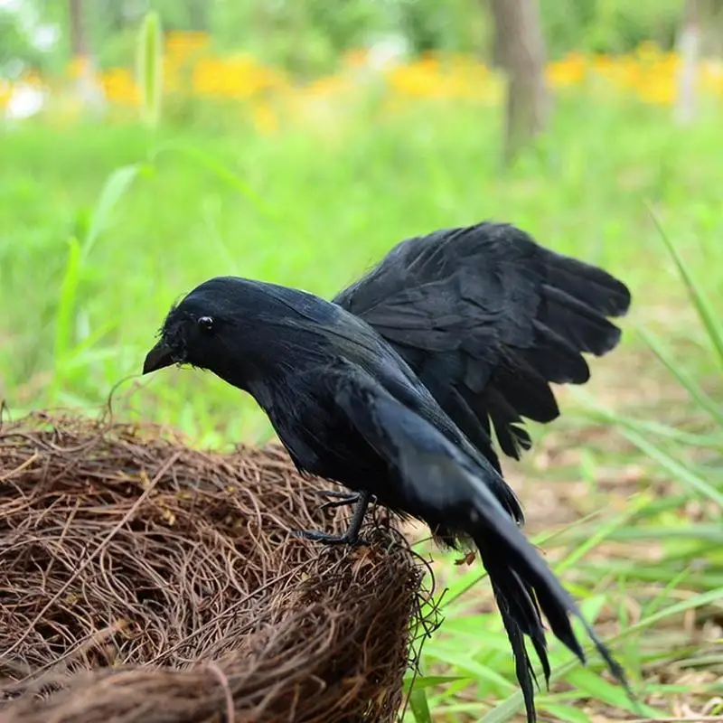 Фото Искусственная птица охота реалистичный ПЭ черный двор ворона Охотничья приманка