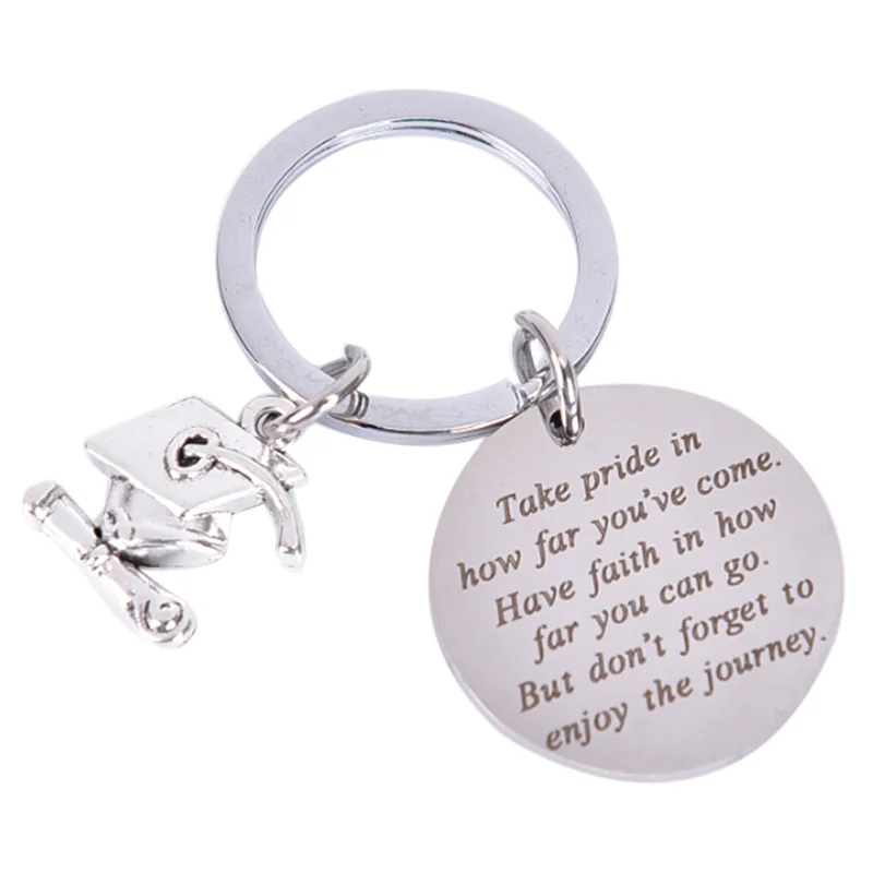 Fashion Creative Graduation Stainless Steel Keychain Cute Metal Keychains For Women Men Jewelry Graduate Inspirational Gift
Fashion Creative Graduation Stainless Steel Keychain Cute Metal Keychains For Women Men Jewelry Graduate Inspirational Gift