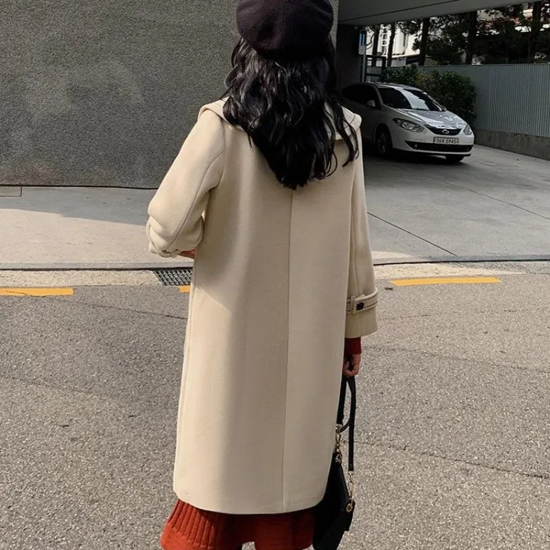 Women Single Breasted Preppy Style Woolen Coat Autumn Winter Lapel Straight Overcoat Sweet Casual Loose Medium-Long Jacket XS-L
Women Single Breasted Preppy Style Woolen Coat Autumn Winter Lapel Straight Overcoat Sweet Casual Loose Medium-Long Jacket XS-L