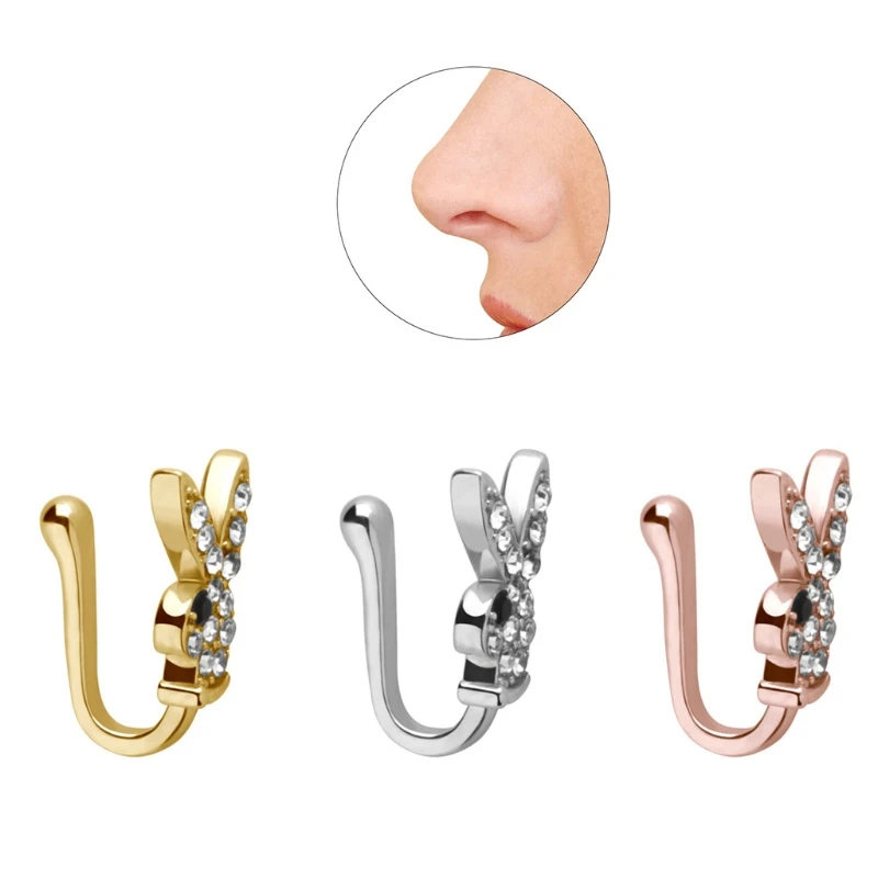 Creative Rabbit Nose Ring Charm Crystal Metal Fake Piercing Nose Cuff Clip Cute Bunny Nose Ring Earrings Simple Jewelry
Creative Rabbit Nose Ring Charm Crystal Metal Fake Piercing Nose Cuff Clip Cute Bunny Nose Ring Earrings Simple Jewelry