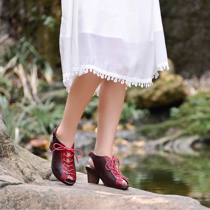 Xiangban Genuine Leather High Heeled Women Sandals Summer Peep Toed Shoes Lace-up Chunky Heel Women's Shoes
Xiangban Genuine Leather High Heeled Women Sandals Summer Peep Toed Shoes Lace-up Chunky Heel Women's Shoes