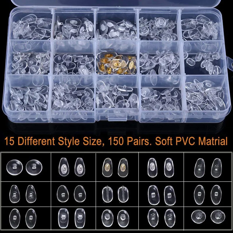 150 Pairs/set 15 Style Daily Unisex Sport Sunglasses With Storage Case Ultra-Soft PVC Eye Glasses Nose Pads Eyewear Accessories
150 Pairs/set 15 Style Daily Unisex Sport Sunglasses With Storage Case Ultra-Soft PVC Eye Glasses Nose Pads Eyewear Accessories