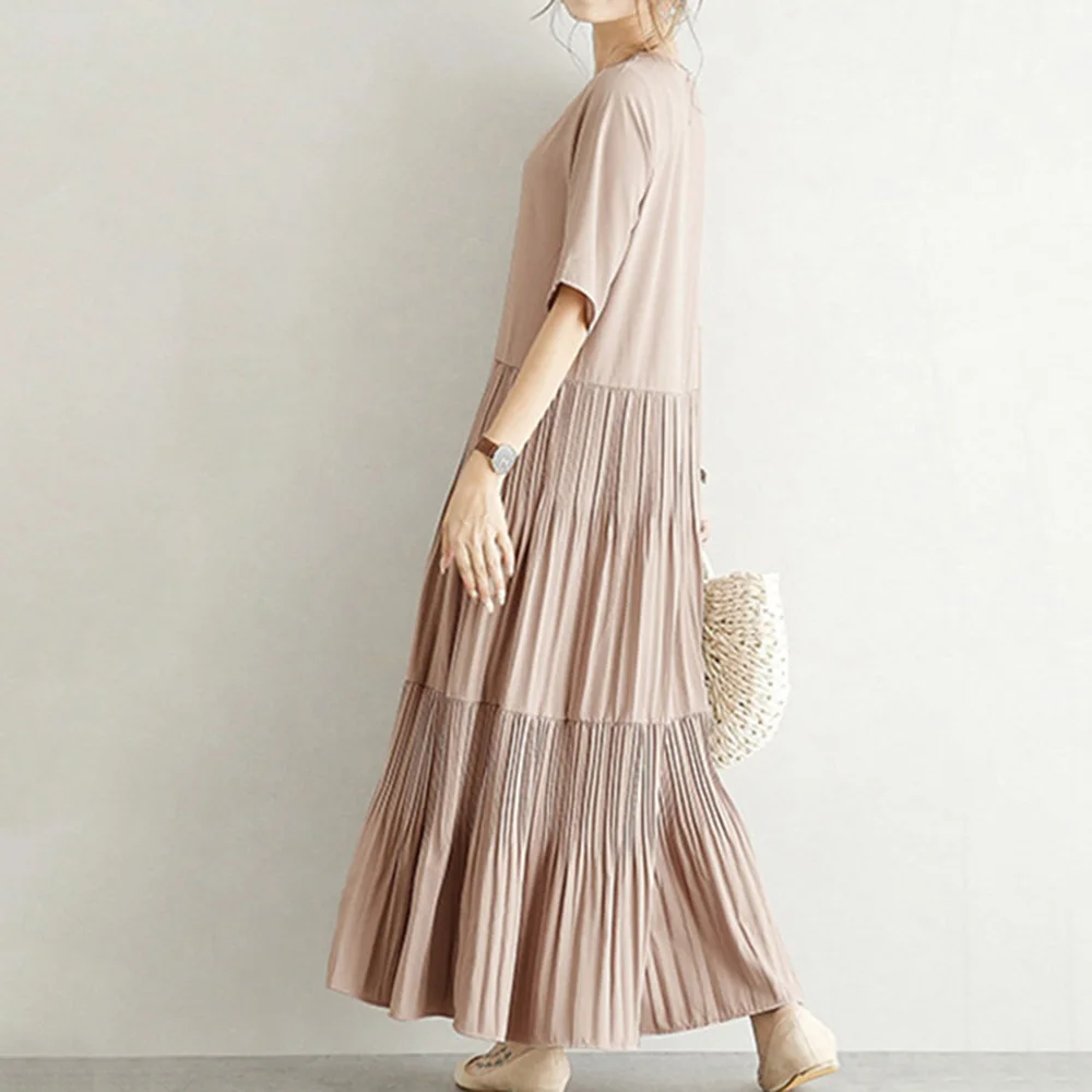 2020 Summer Pleated Long Dress Elegant Solid Japanese Women Clothes Korean Ladies Oversized Casual Maxi Office Dress Ladies
2020 Summer Pleated Long Dress Elegant Solid Japanese Women Clothes Korean Ladies Oversized Casual Maxi Office Dress Ladies