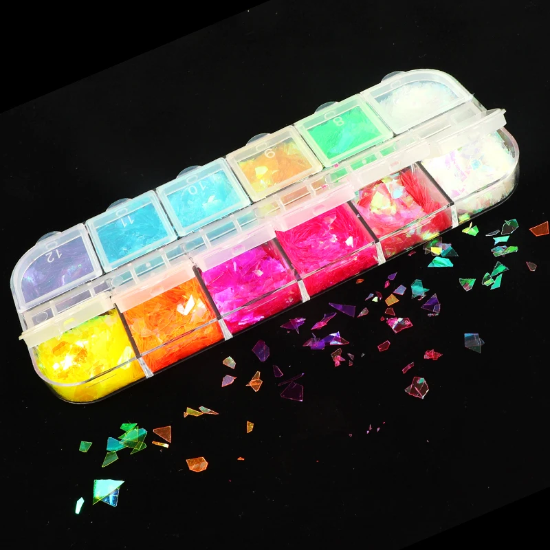 12 Grid/Set Fluorescence Butterfly Sequins Nail Art Glitter Slices Flakes 3D Mixed Color Sparkly Gel Polish Manicure Decorations
12 Grid/Set Fluorescence Butterfly Sequins Nail Art Glitter Slices Flakes 3D Mixed Color Sparkly Gel Polish Manicure Decorations