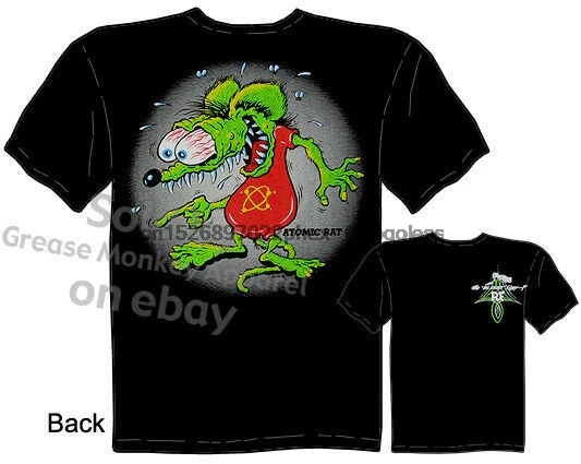 Футболки Atomic Rat Fink футболка Big Dad футболки Ed Roth Hot Rod одежда | Мужская