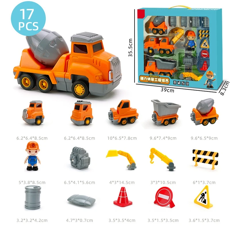 DIY Assembled Inertial Engineering Car Toy Magnetic Car Puzzle Light Sound Effect Toy Car 
DIY Assembled Inertial Engineering Car Toy Magnetic Car Puzzle Light Sound Effect Toy Car