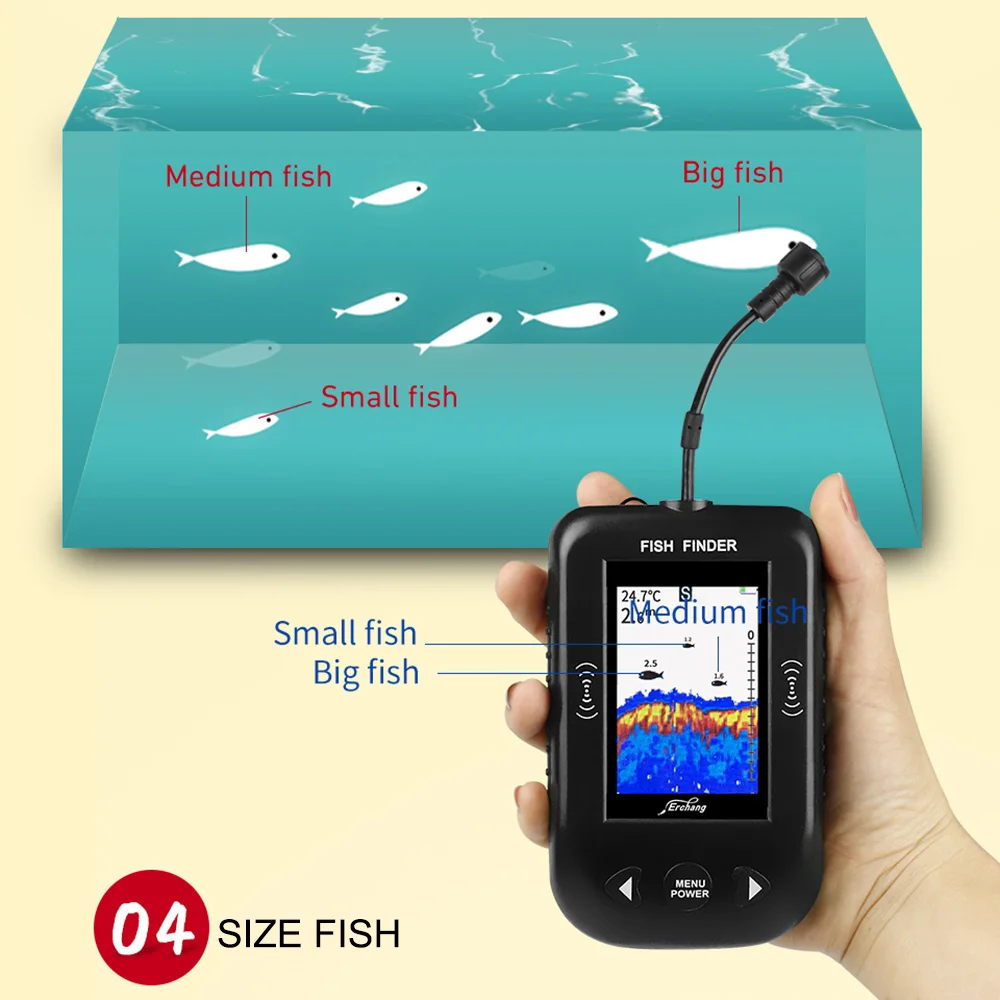ERCHANG Portable Sonar Fish Finders 100M Depth Dectection Fishing Lure Lake Sea Fishing Alarm Echo Sounder Fishing Finder
ERCHANG Portable Sonar Fish Finders 100M Depth Dectection Fishing Lure Lake Sea Fishing Alarm Echo Sounder Fishing Finder