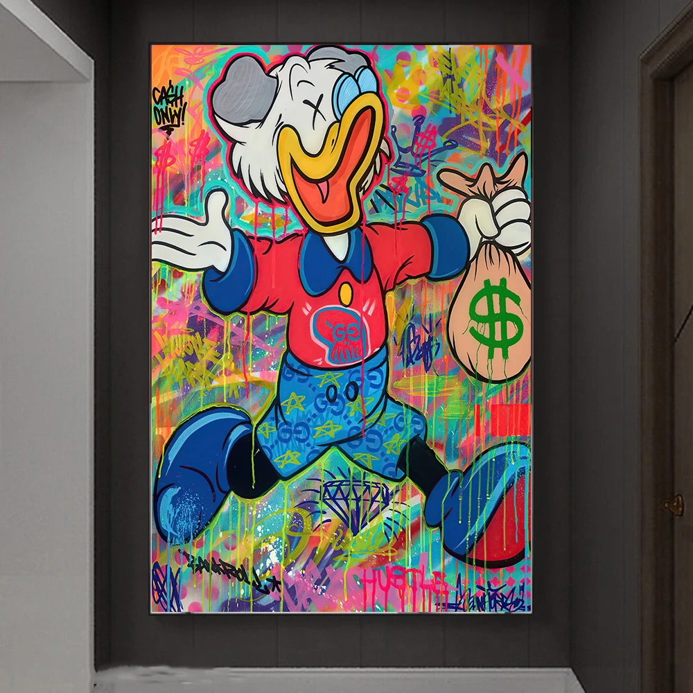 Disney Donald Duck Graffiti Art Canvas Paintings on the Wall Art Posters and Prints Cartoon Street Art Pictures Home Decor
Disney Donald Duck Graffiti Art Canvas Paintings on the Wall Art Posters and Prints Cartoon Street Art Pictures Home Decor