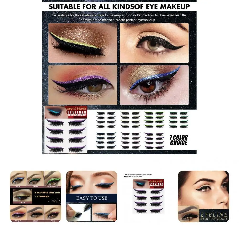 

4Pairs/Set Eyeline Sticker Healthy Ultra Thin Glue-Free for Beauty Eyes Line Sticker Eyelid Line Stick