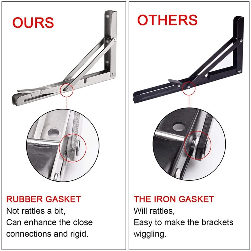 2Pcs Folding Shelf Brackets 12 Inch Heavy Duty Stainless Steel Collapsible Bracket for Table Work Bench, Space Saving
2Pcs Folding Shelf Brackets 12 Inch Heavy Duty Stainless Steel Collapsible Bracket for Table Work Bench, Space Saving