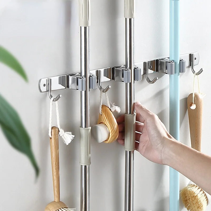 Stainless Steel Mop Holder Free Punch Mop Hook Wall-mounted Broom Holder Mop Clip Hanger Buckle
Stainless Steel Mop Holder Free Punch Mop Hook Wall-mounted Broom Holder Mop Clip Hanger Buckle