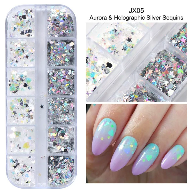 12 Grids 3D Nail Sequins Glitter Flakes Holographic Powder Paillette Manicure Nail Art Pigment Decoration Tools Tips Spangles
12 Grids 3D Nail Sequins Glitter Flakes Holographic Powder Paillette Manicure Nail Art Pigment Decoration Tools Tips Spangles