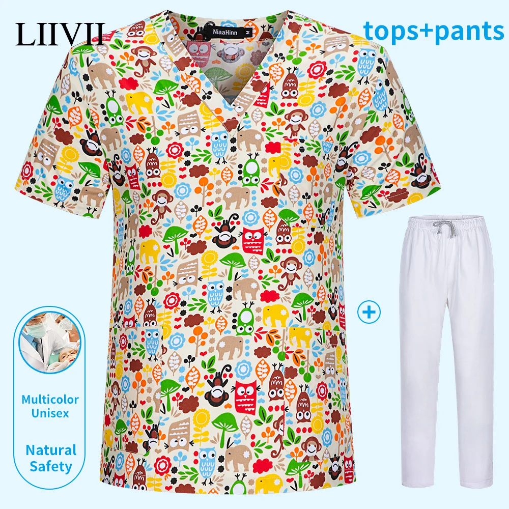 Wholesale Design Short Sleeved Cartoon Printed Nursing Uniforms Nurse Medical Health Service Scrubs Tops Operating Room Uniforms
Wholesale Design Short Sleeved Cartoon Printed Nursing Uniforms Nurse Medical Health Service Scrubs Tops Operating Room Uniforms
