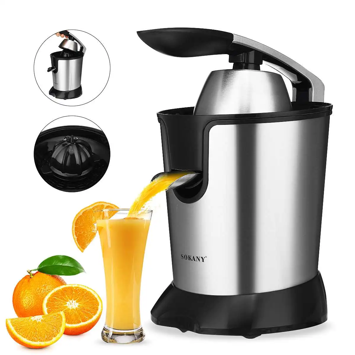 SOKANY618 Stainless Steel Orange Juicer 350W Orange Lemon Electric Juicers Fruits Squeezer Extractor Home Appliances 220V
SOKANY618 Stainless Steel Orange Juicer 350W Orange Lemon Electric Juicers Fruits Squeezer Extractor Home Appliances 220V