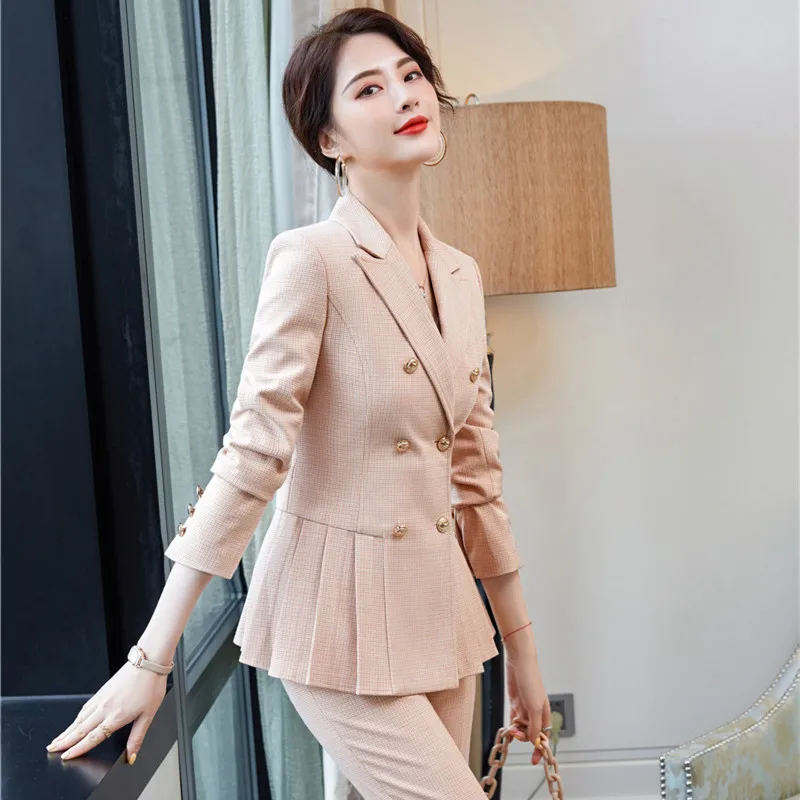 Autumn Winter Coar Korean Fashion Pant Set For Women Plaid Double Breasted Blazer Oversize Office Slim Elegant Two Piece Ladies
Autumn Winter Coar Korean Fashion Pant Set For Women Plaid Double Breasted Blazer Oversize Office Slim Elegant Two Piece Ladies