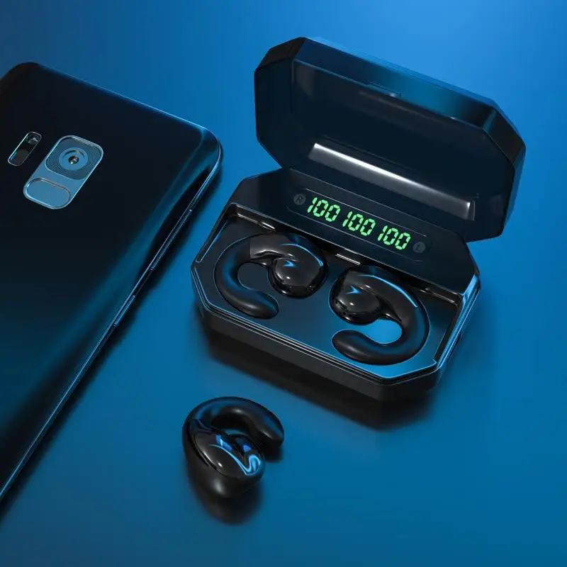 TWS Wireless Earphone Ear-mounted Bone Conduction Waterproof Sports Stereo Bluetooth Headphones with Microphone Double Bass LED
TWS Wireless Earphone Ear-mounted Bone Conduction Waterproof Sports Stereo Bluetooth Headphones with Microphone Double Bass LED