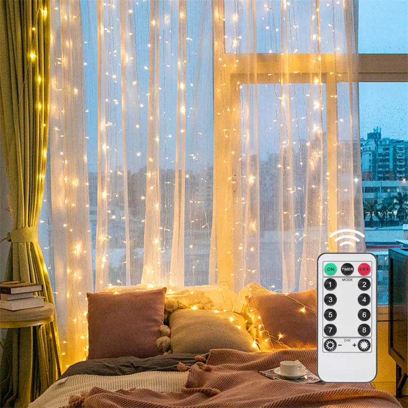 LED Light String USB Sound Control Curtain 3*3m led 300 Remote Control 8 Mode Copper Wire Lantern with Hook Drop Shipping D48
LED Light String USB Sound Control Curtain 3*3m led 300 Remote Control 8 Mode Copper Wire Lantern with Hook Drop Shipping D48
