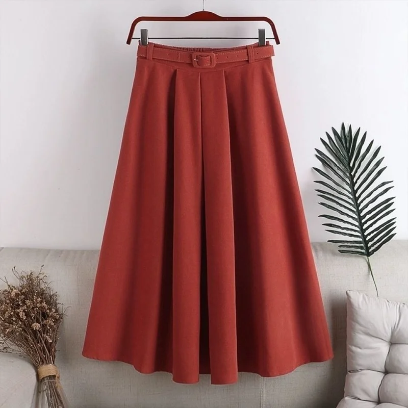 2021 Spring Autumn Women Korean Style High Quality Cotton A-line Skirt Female High Elastic Waist Midi Skirts with Belt Y767
2021 Spring Autumn Women Korean Style High Quality Cotton A-line Skirt Female High Elastic Waist Midi Skirts with Belt Y767