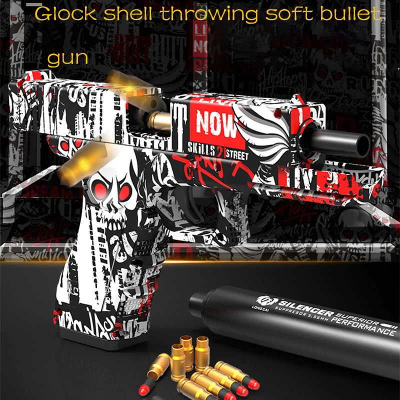 Graffiti Glock Shell Throwing Soft Bullet Toy Gun, 1911 Dart Ejection Air Soft Pistol Air Gun for Boy CS Shooting Game Props
Graffiti Glock Shell Throwing Soft Bullet Toy Gun, 1911 Dart Ejection Air Soft Pistol Air Gun for Boy CS Shooting Game Props