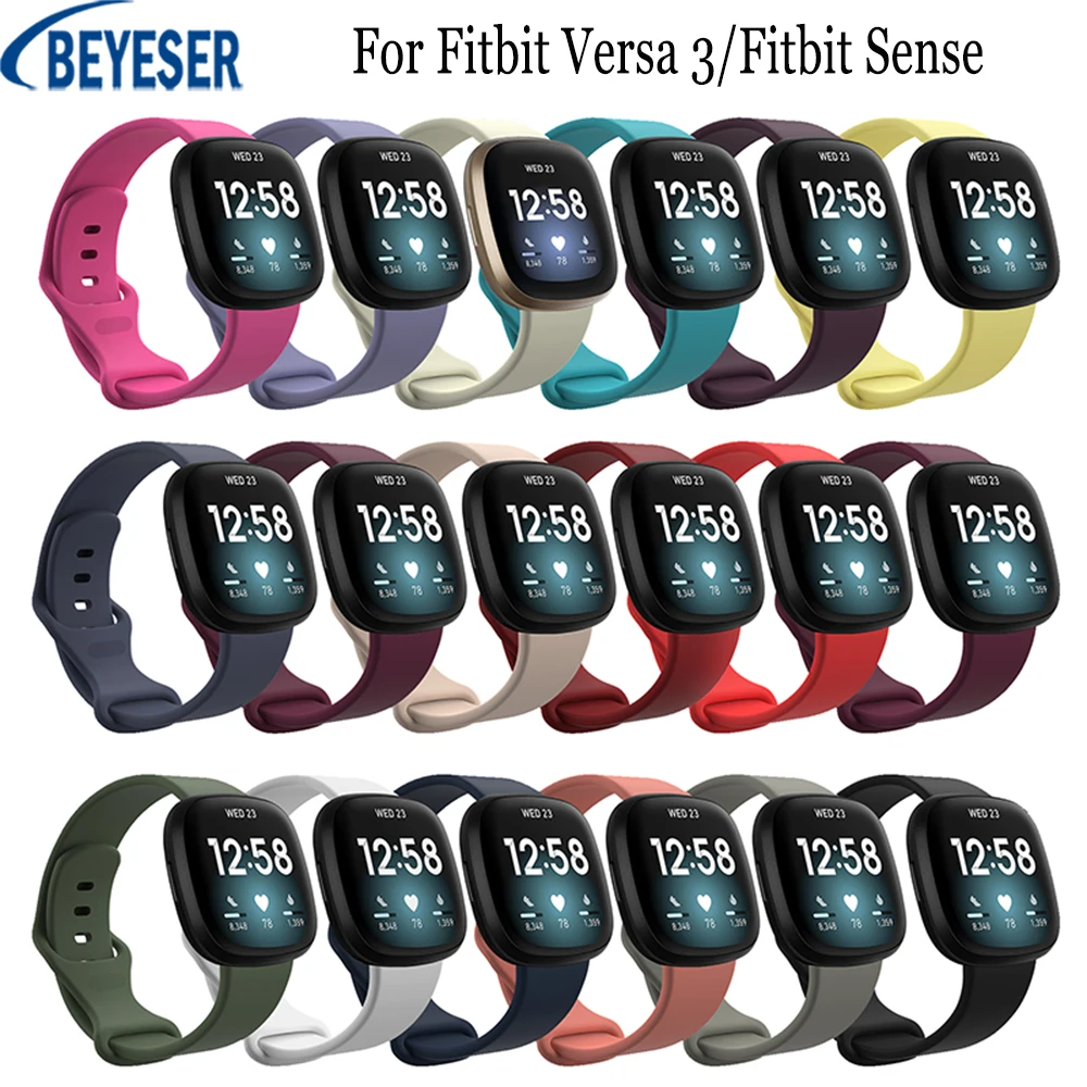 

Силиконовые ремешки для браслетов, совместимые с Fitbit Versa 3/Fitbit Sense Band, сменные умные спортивные аксессуары для часов Ремешок