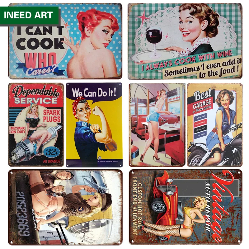 Home Decor Vintage Metal Poster Tin Sign Room Decorative Wall Accessories Retro Decoration Pin Up Girl Garage Wall Plaque
Home Decor Vintage Metal Poster Tin Sign Room Decorative Wall Accessories Retro Decoration Pin Up Girl Garage Wall Plaque