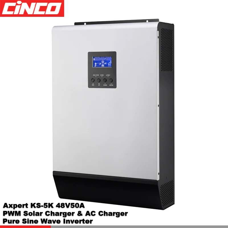 KS-5K 48V 50A 5KW battery inverter hybrid dc solar charger ac power charger home car RV use
KS-5K 48V 50A 5KW battery inverter hybrid dc solar charger ac power charger home car RV use