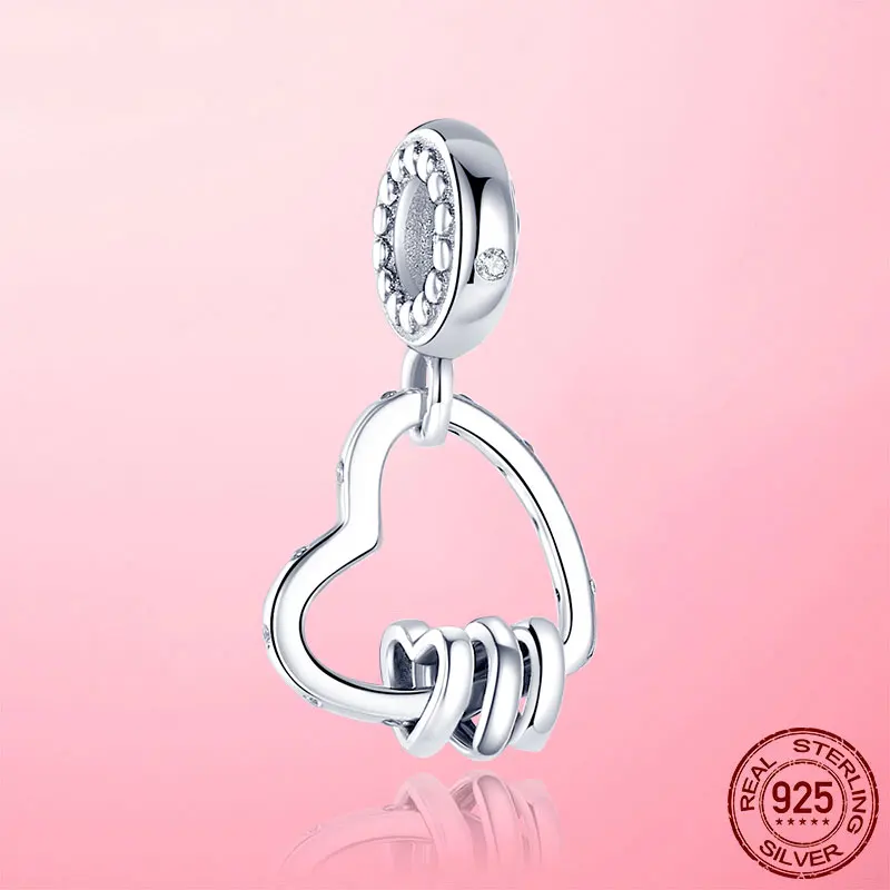Silver Heart Pendant 925 Sterling Silver Heart to Heart Charms Beads fit Original Pandora Bracelet Necklace DIY Jewelry Making
Silver Heart Pendant 925 Sterling Silver Heart to Heart Charms Beads fit Original Pandora Bracelet Necklace DIY Jewelry Making