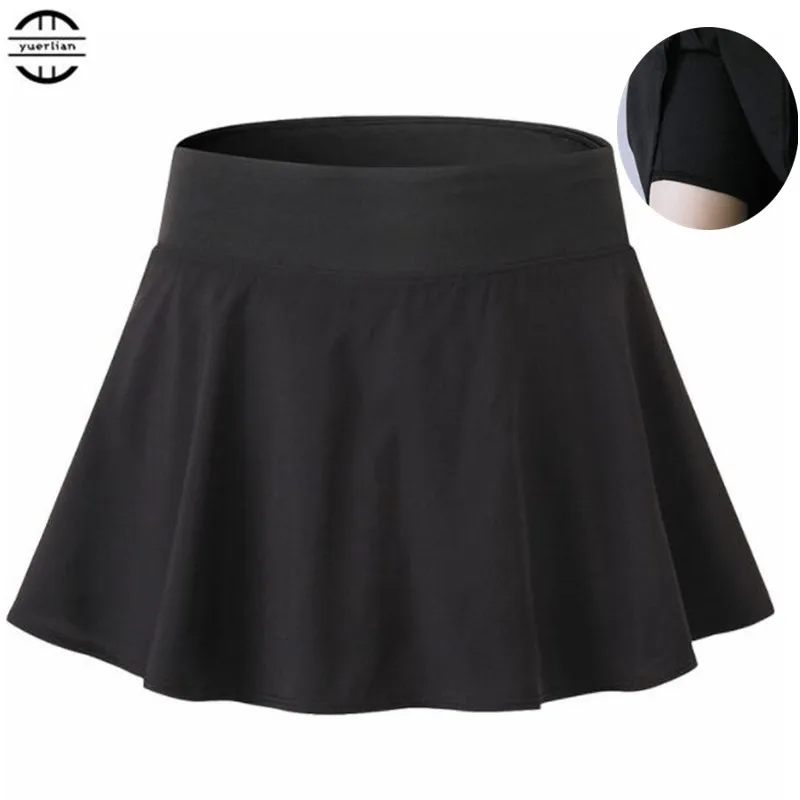 

Yoga Preppy Style Skirt,Anti Emptied A-type Sporting Casual Mini Short Skirts Two-piece Culottes with Safety Bottomwear