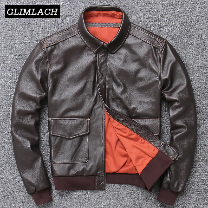 Men Genuine Leather Jacket American Military Pilot Jackets Flight A2 Jacket Black Brown 100% Cowhide Bomber Coat Autumn Clothes
Men Genuine Leather Jacket American Military Pilot Jackets Flight A2 Jacket Black Brown 100% Cowhide Bomber Coat Autumn Clothes