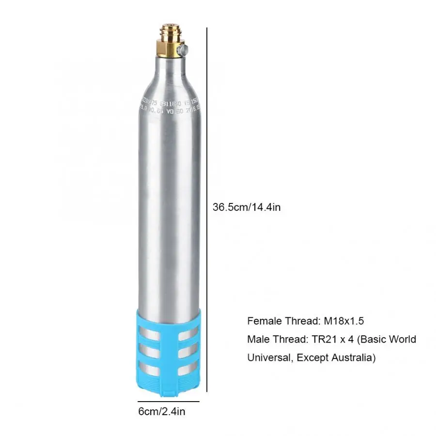 0.6L Soda Maker Refillable Soda Bottle Spare Reusable CO2 Cylinder Accessory for Soda Machines
0.6L Soda Maker Refillable Soda Bottle Spare Reusable CO2 Cylinder Accessory for Soda Machines