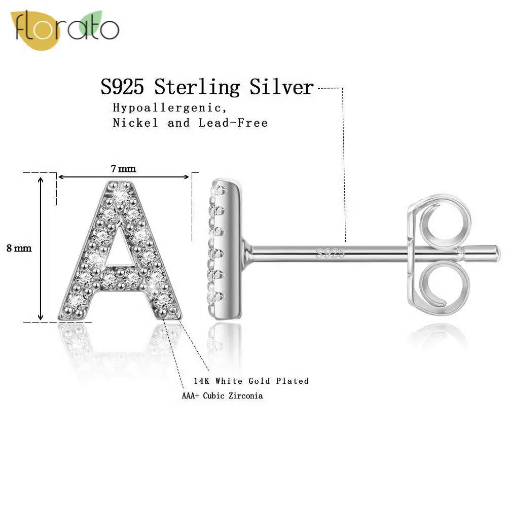 1 Pair Cute 925 Sterling Silver Geometric English Letters Stud Earrings For Women Gold Silver Alphabet Zircon Studs Jewelry 
1 Pair Cute 925 Sterling Silver Geometric English Letters Stud Earrings For Women Gold Silver Alphabet Zircon Studs Jewelry