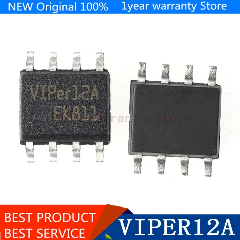 {Новый оригинальный} 10 шт. VIPER12A SOP8 VIPER12 SOP 12A SOP-8 SMD VIPER12AS VIPER12ASTR | Электроника
