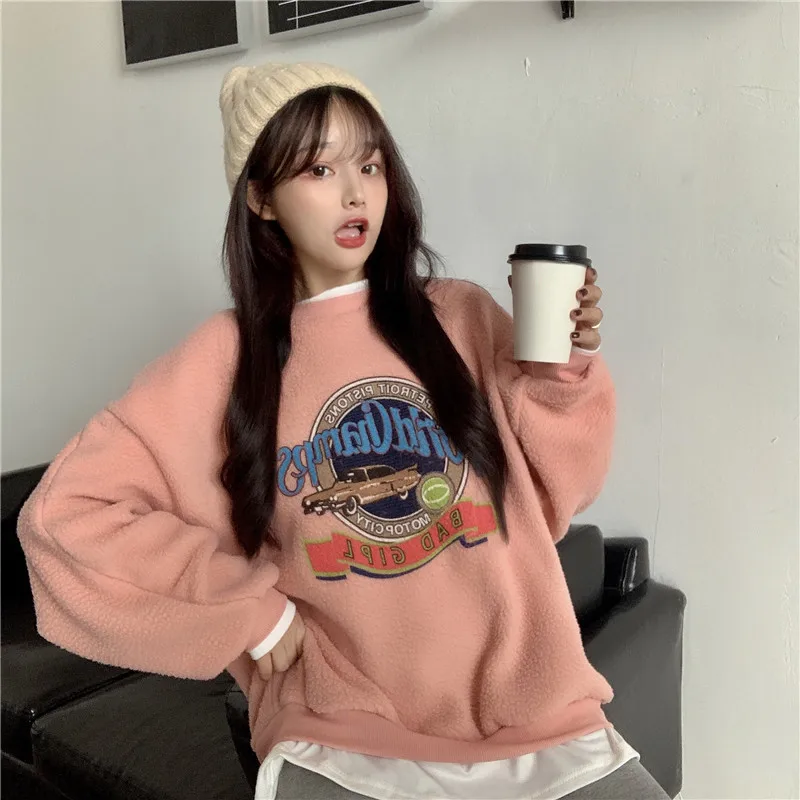 Lamb Wool Waitmore Sweater for Women Ins Loose Korean Style Boyfriend Idle Style plus Velvet Thickened Chic Hong Kong Style Coat
Lamb Wool Waitmore Sweater for Women Ins Loose Korean Style Boyfriend Idle Style plus Velvet Thickened Chic Hong Kong Style Coat