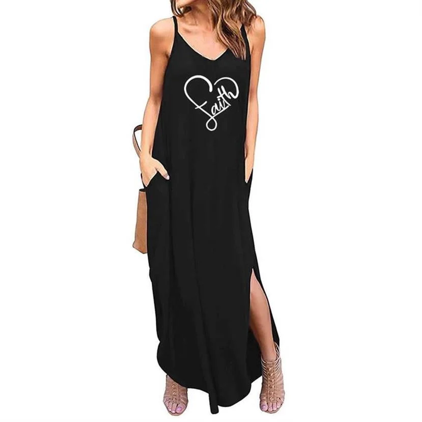 Faith Heart Sundress Women's Dresses Za 2021y2k Maxi Dress Sleeveless V-neck Sling Slit Beach Blouse Long Skirt With Pocket
Faith Heart Sundress Women's Dresses Za 2021y2k Maxi Dress Sleeveless V-neck Sling Slit Beach Blouse Long Skirt With Pocket