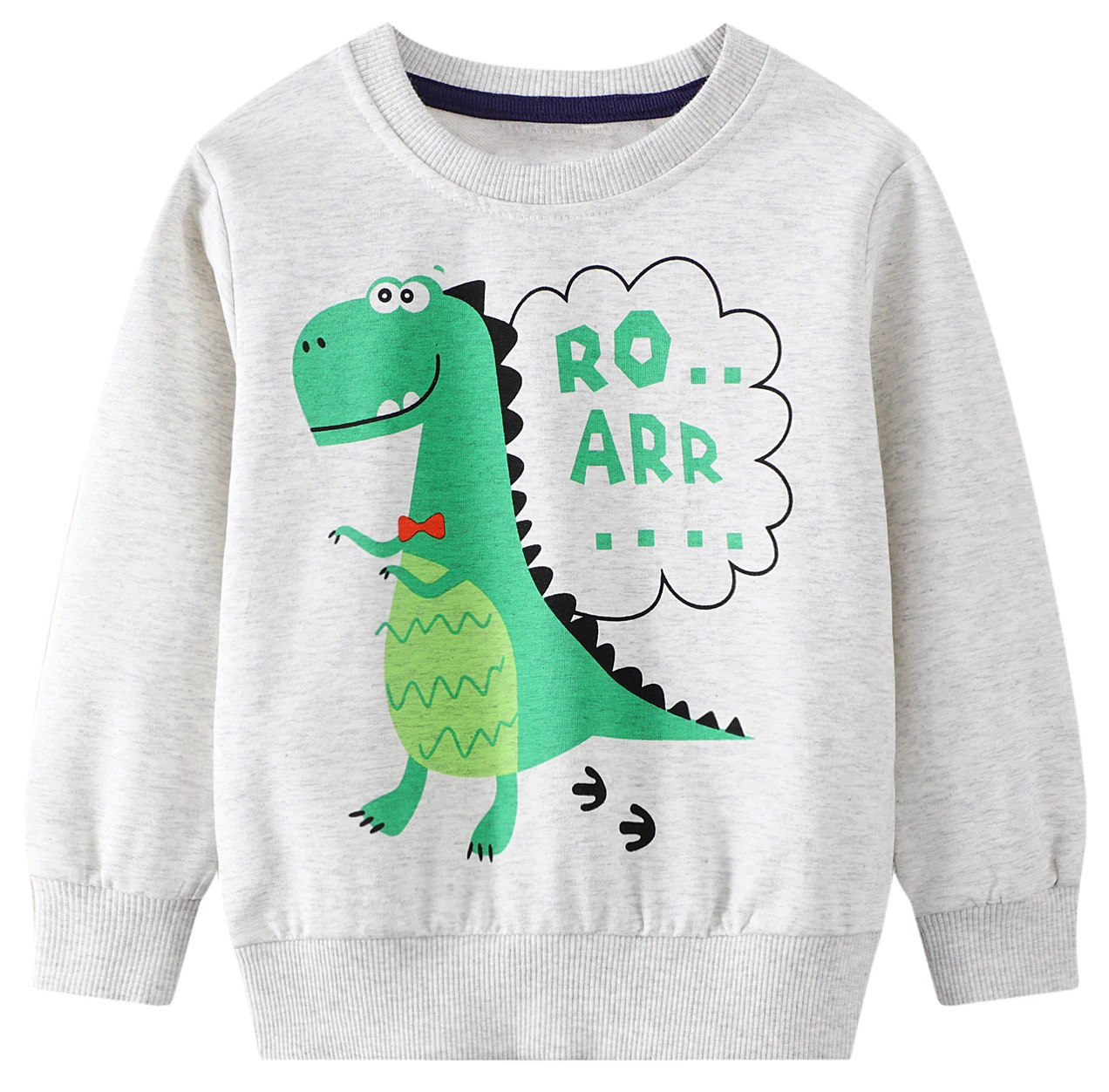 

Jumping Meters Boys Long Sleeves Cute Dinosaur Pattern Ehite Color Sweatshirts Kids Clothes Autumn Children's Clothing 2-7Year