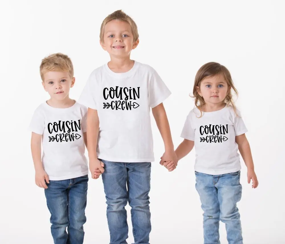 

1pcs Cousin Crew Boys Girls Tshirt Family Look Party Wear Brothers Sisters Cousins T-shirt Fashion Toddler Anouncement Wear