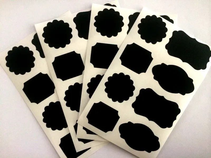 4 Sheets/Set Erasable Chalkboard Kitchen Label Stickers Jam Jar Bottle Tags Waterproof Blackboard Labels Home Decor | Дом и сад