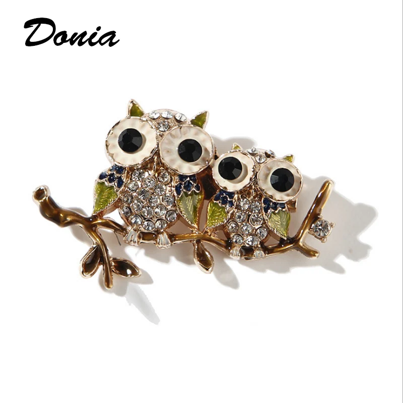 Donia Jewelry Fashion cartoon simple full glass big eyes double owl brooch Enamel ladies coat pin scarf accessories
Donia Jewelry Fashion cartoon simple full glass big eyes double owl brooch Enamel ladies coat pin scarf accessories