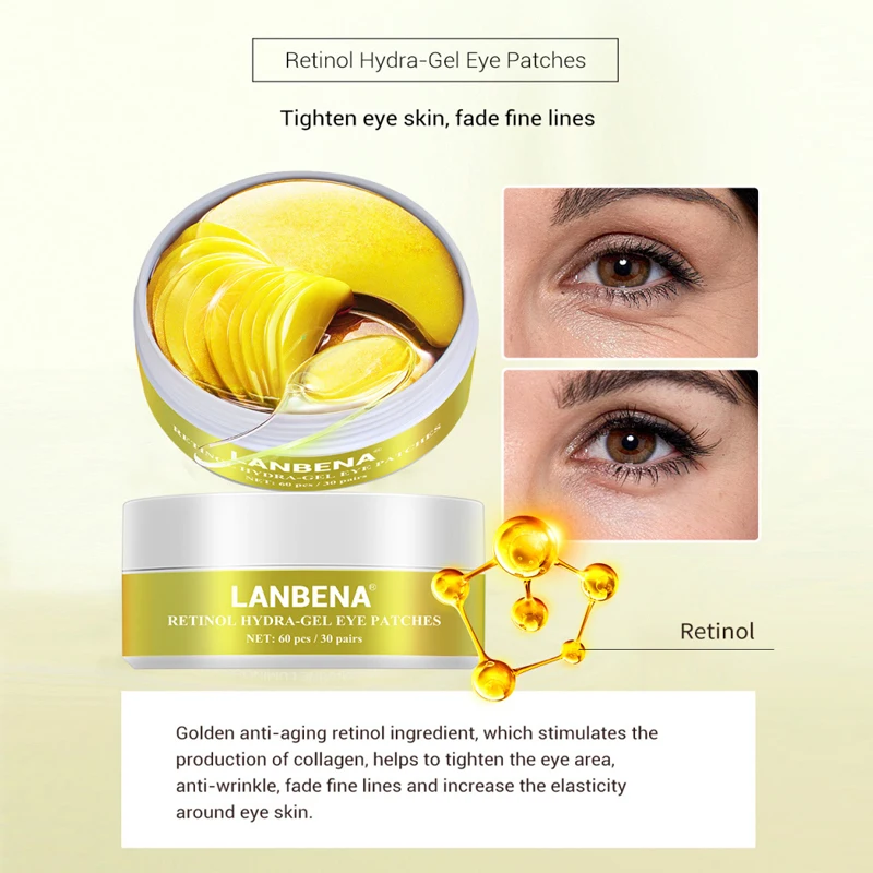 LANBENA Eye Mask Pearl Hyaluronic Retinol Gold Collagen Eye Patch Reduce Dark Circles Wrinkle Puffy Eyes Moisturizing Eyes Care
LANBENA Eye Mask Pearl Hyaluronic Retinol Gold Collagen Eye Patch Reduce Dark Circles Wrinkle Puffy Eyes Moisturizing Eyes Care